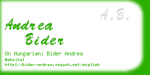 andrea bider business card